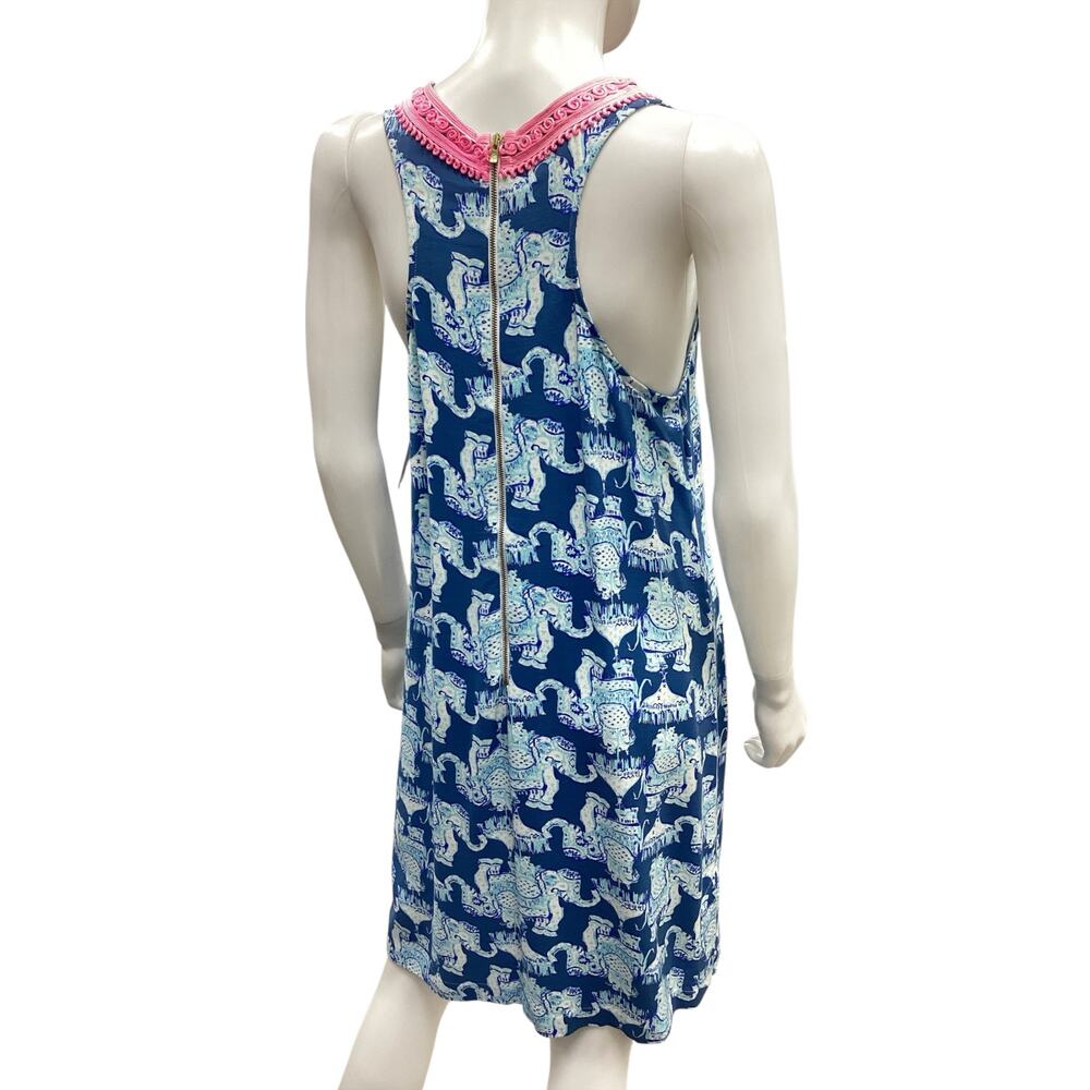 Lilly Pulitzer Dress Women’s Size 8 “Carlotta” Embroidered Front Elephants Motif - Picture 4 of 6
